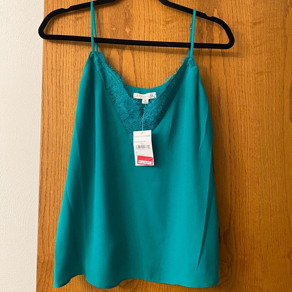 Socialite Teal Lace Camisole NWT
